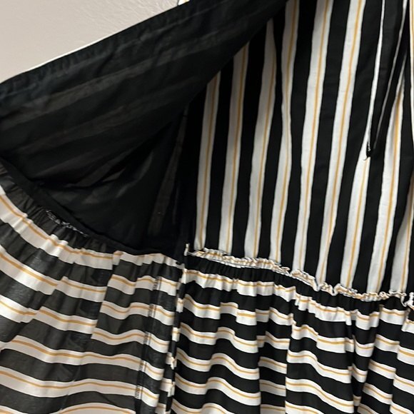 Who What Wear True Wrap Skirt striped Black/White/yellow Size 4 - Picture 4 of 15